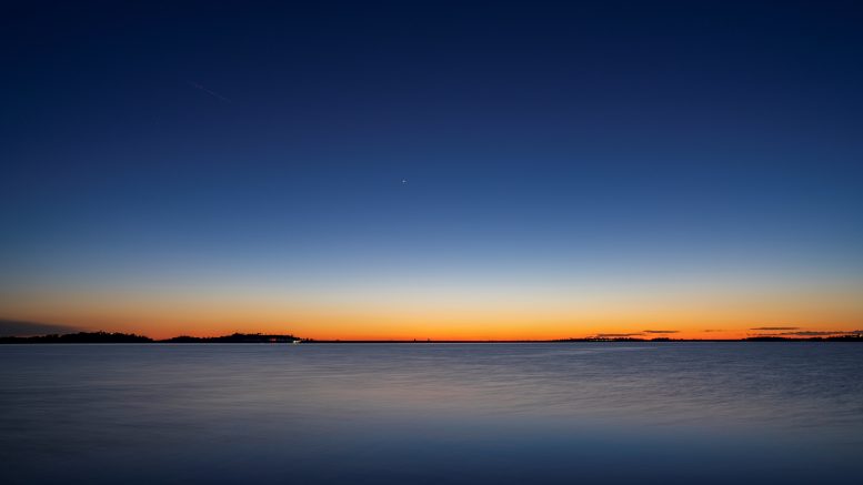 Sunset over lake